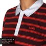 Camiseta Vans Polo Stripe Block M/L Bordo/Laranja