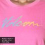 Camiseta Volcom Cropped Neon And On Rosa Neon