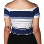 Cropped Volcom Stone Stripe Azul/Cinza Mescla