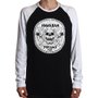 Camiseta HD Raglan Skull Preto/Branco