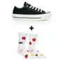 Kit Tênis Converse Chuck Taylor All Star Lift Plataforma + Meia Altai Flores