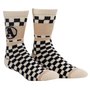 Meia Altai Quadriculada "A" Checkerboard Bege/Preto