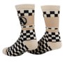 Meia Altai Quadriculada "A" Checkerboard Bege/Preto