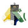Meia Vans Buggin Out Canoodle 3 Pack Verde/Amarelo/Azul