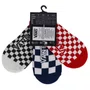 Meia Vans Check Canoodle 3pk Vermelho/Azul/Preto
