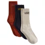 Meia Vans Classic Crew 3pk Azul/Cinza/Khaki