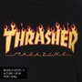 Moletom Thrasher Magazine Flame Logo Careca Preto/Laranja