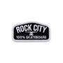 Patch Rock City 100% Skateboard Termocolante Preto/Branco
